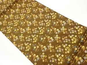 桔梗・花々模様開き名古屋帯（額縁仕立て）